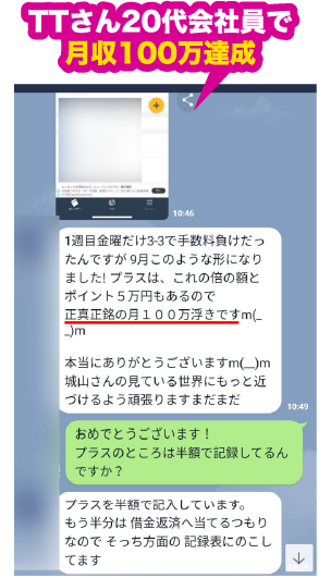 TTさん20代会社員で月収100万達成